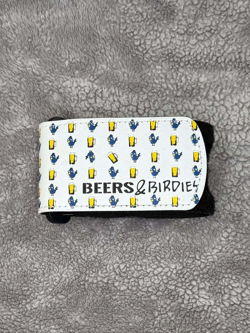 Stickit Adjustable Rangefinder Magnetic Golf Cart Strap - Beers & Birdies Print